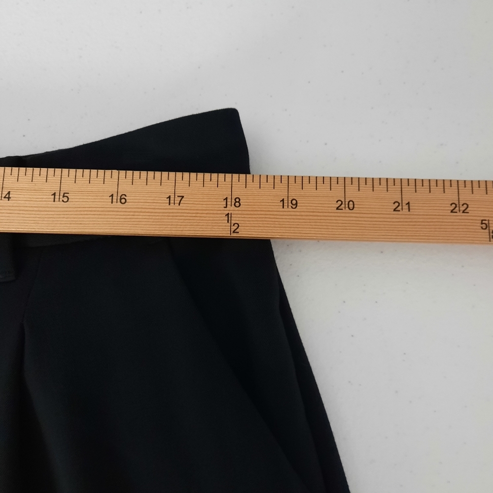 American Eagle LONG Solid Black High Rise Curvy Wide Leg Trousers size 14 - Picture 9 of 14